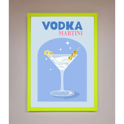 Vodka Martini Framed Wall Art - B0 (100 x 141 cm) / Neon Green - Framed Print