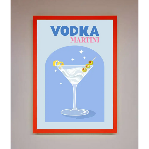 Vodka Martini Framed Wall Art - B0 (100 x 141 cm) / Neon Red - Framed Print