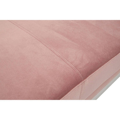 Pink suede cushion with subtle stitching detail on the vogue 3 seat pink velvet sofa velvet sofa accessory