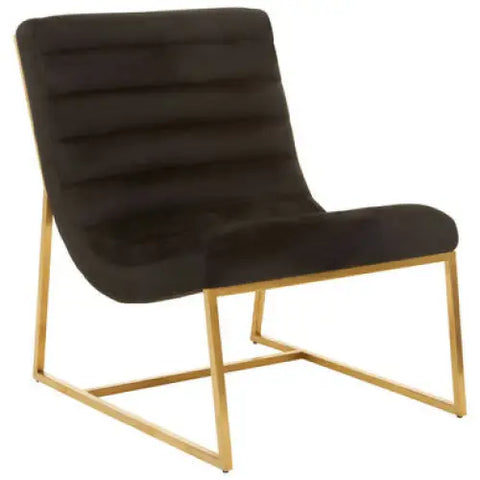 Vogue Black and Gold Lounge Chair - Chair