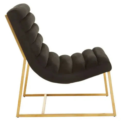 Vogue Black and Gold Lounge Chair - Chair