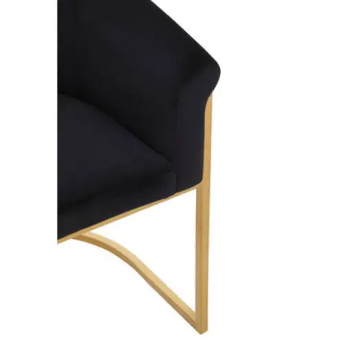 Vogue Black Velvet And Matte Gold Dining Chair - Dining Chair