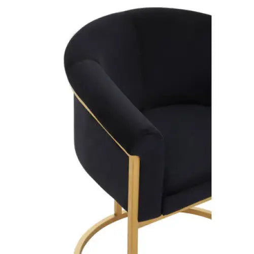 Vogue Black Velvet And Matte Gold Dining Chair - Dining Chair