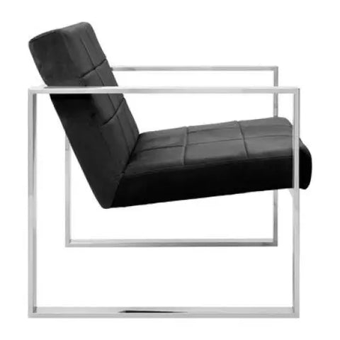 Vogue Black Velvet Lounge Chair - Arm Chair
