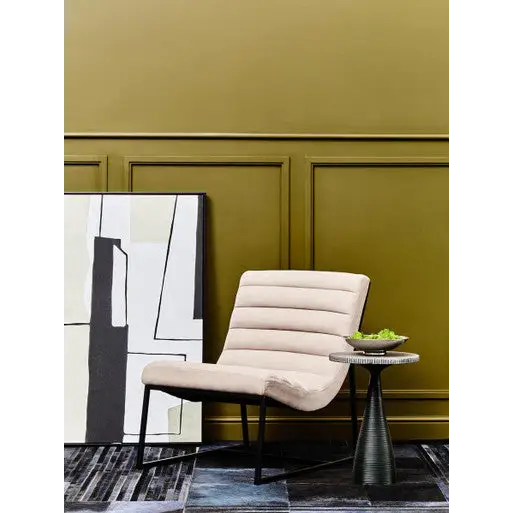 Vogue Ivory Velvet Lounge Chair - Chair