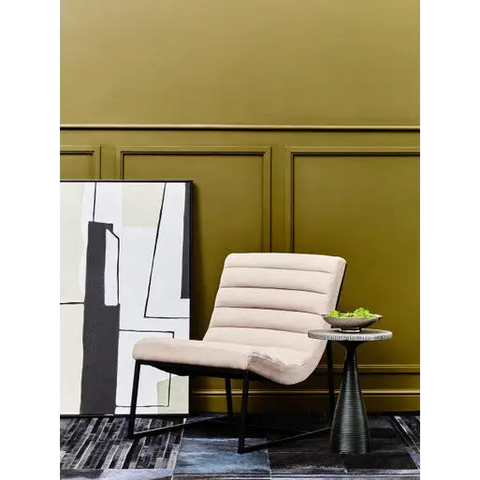 Vogue Ivory Velvet Lounge Chair - Chair