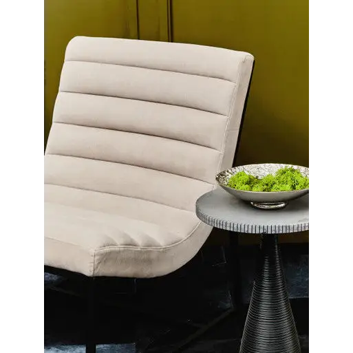 Vogue Ivory Velvet Lounge Chair - Chair