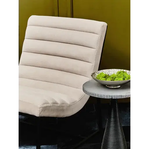 Vogue Ivory Velvet Lounge Chair - Chair