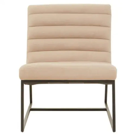 Vogue Ivory Velvet Lounge Chair - Chair
