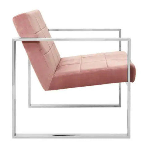 Vogue Pink Velvet Lounge Chair - Arm Chair