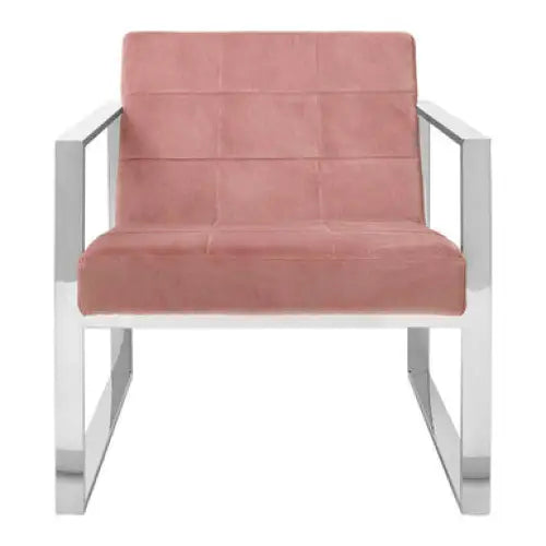 Vogue Pink Velvet Lounge Chair - Arm Chair