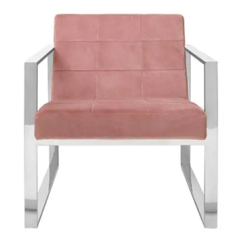 Vogue Pink Velvet Lounge Chair - Arm Chair