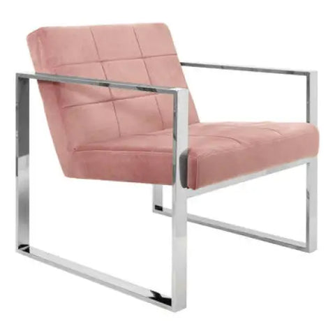Vogue Pink Velvet Lounge Chair - Arm Chair