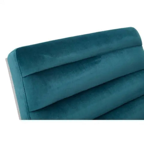 Vogue Teal Velvet Curved Lounge Chair - Arm Chair