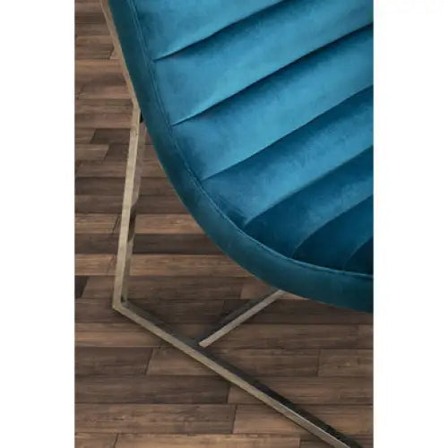 Vogue Teal Velvet Curved Lounge Chair - Arm Chair