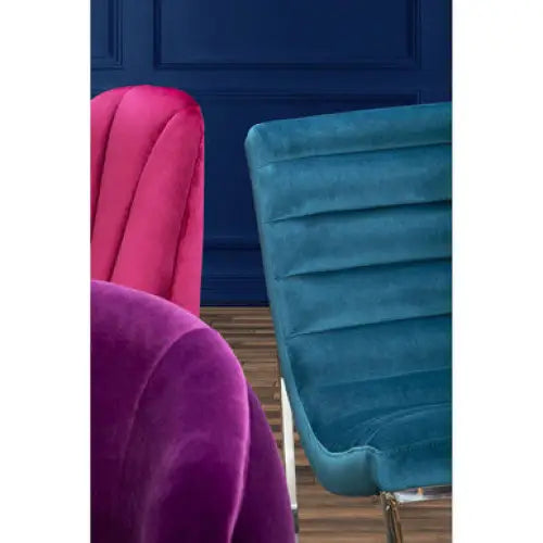 Vogue Teal Velvet Curved Lounge Chair - Arm Chair