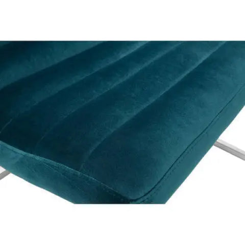 Vogue Teal Velvet Curved Lounge Chair - Arm Chair