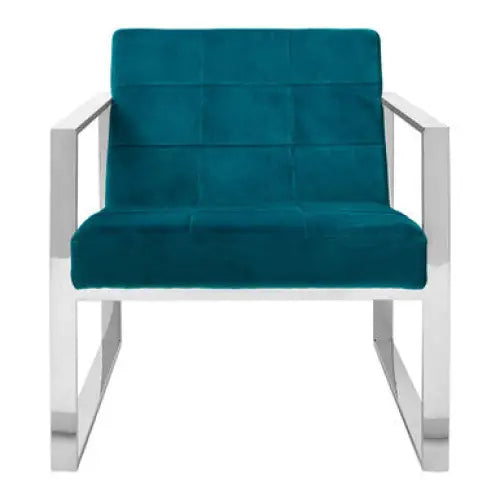 Vogue Teal Velvet Lounge Chair - Arm Chair