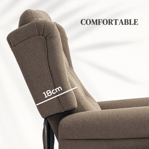 HOMCOM 45\'c2\'b0 Lifting Riser and Recliner Armchair  - Dark Brown