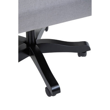 Black five-star base with casters of the walford grey home office chair for a comfortable home office setup