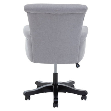 Walford grey home office chair with gray upholstered seat and black five-star base for a comfy home office setup