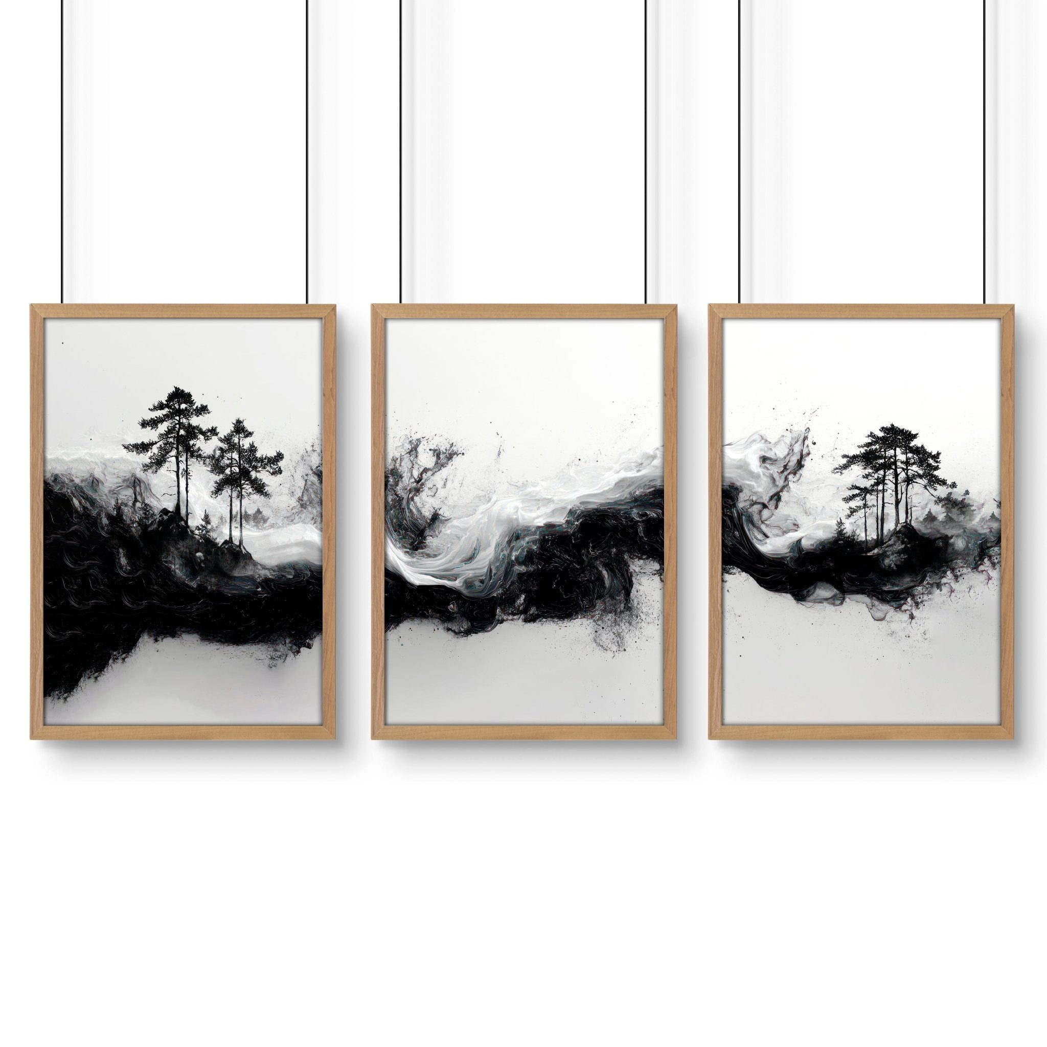 Wall Art Canvas Prints | Set of 3 Asian Inspired Wall art Prints
