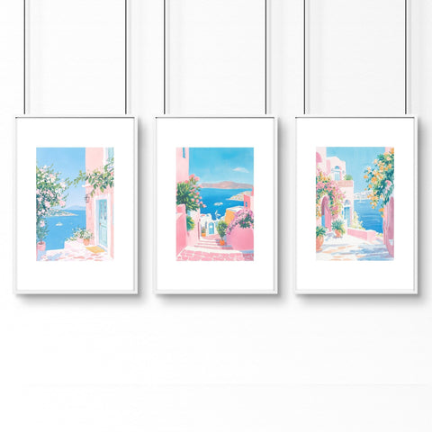 Wall Art Colourful | Set of 3 Beach Decor Wall art Prints