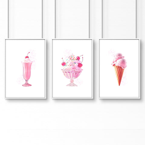 Wall Art Cool For Girls | Set of 3 Pop Wall art Prints