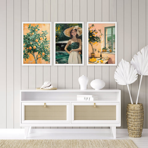 Wall Art For Living Room Modern | Set of 3 Italian Lifestyle Wall art Prints