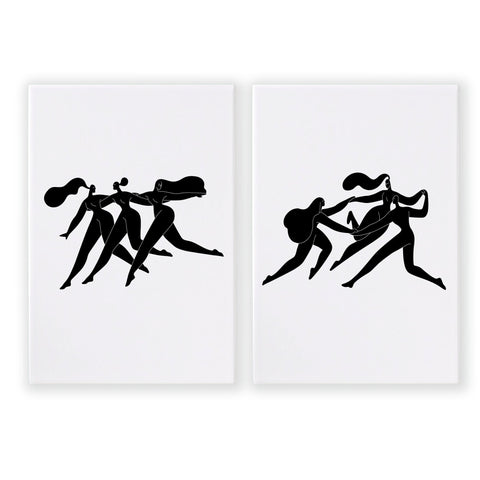 Wall Art Framed | Set of 2 Boho Women Wall art Prints