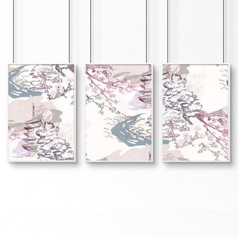 Wall art in bedrooms | set of 3 prints