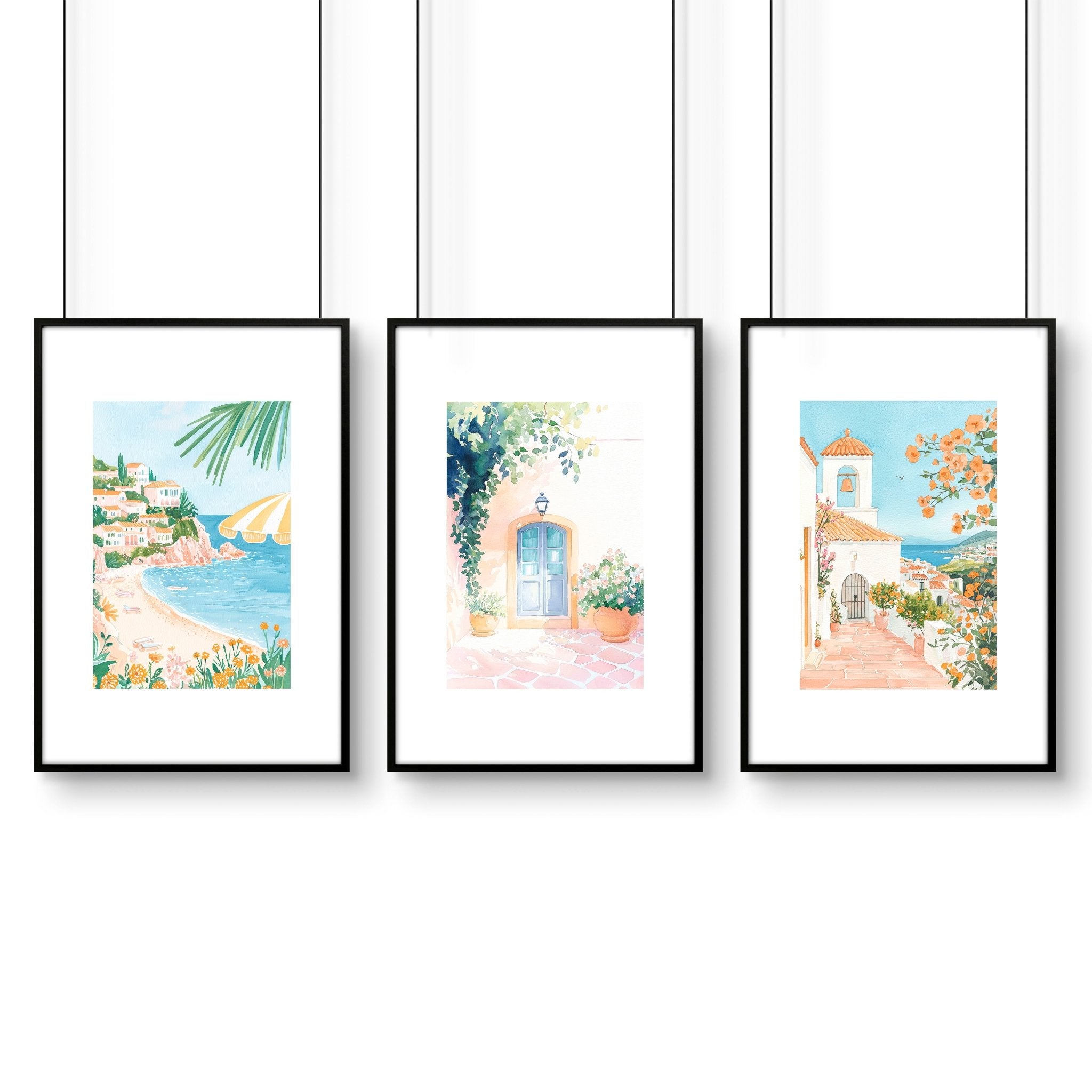 Wall Art Large Framed | Set of 3 Beach Decor Wall art Prints