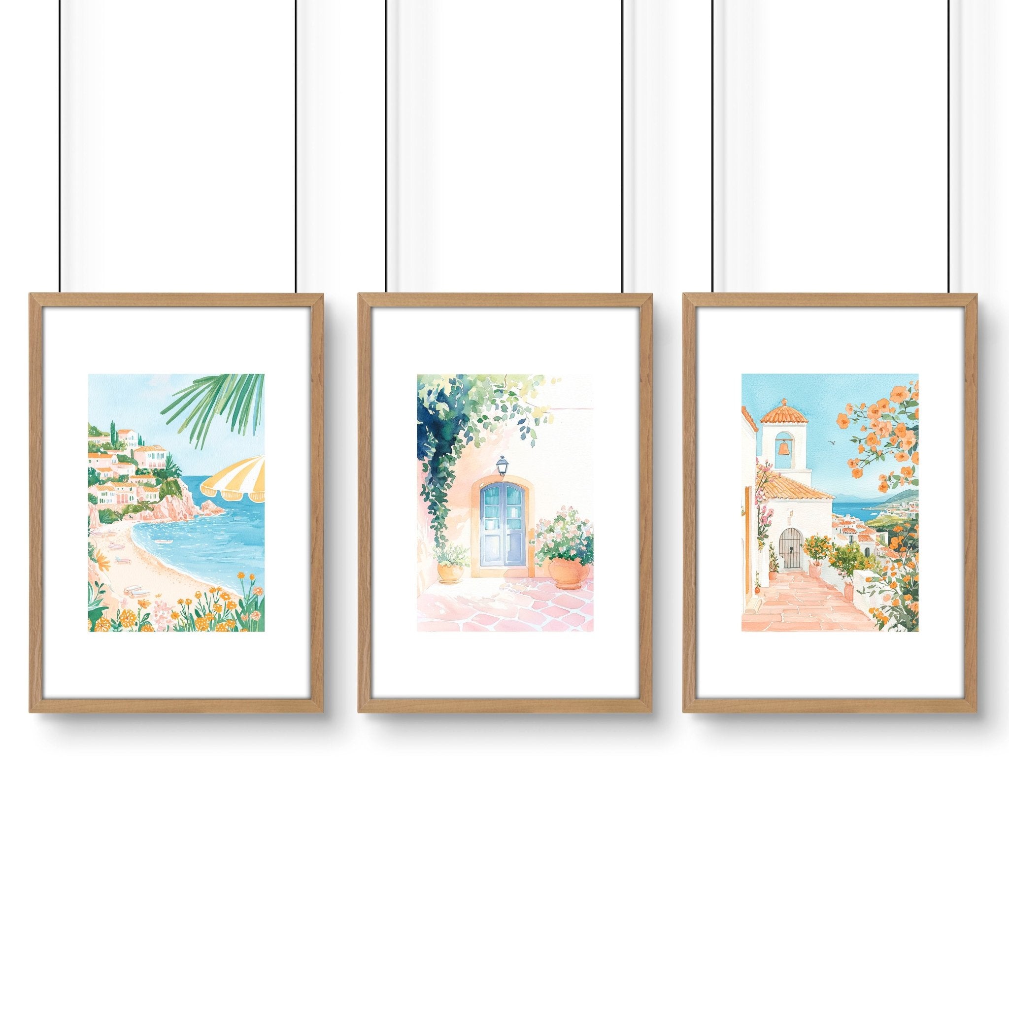 Wall Art Large Framed | Set of 3 Beach Decor Wall art Prints