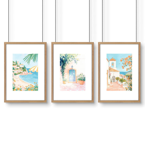 Wall Art Large Framed | Set of 3 Beach Decor Wall art Prints