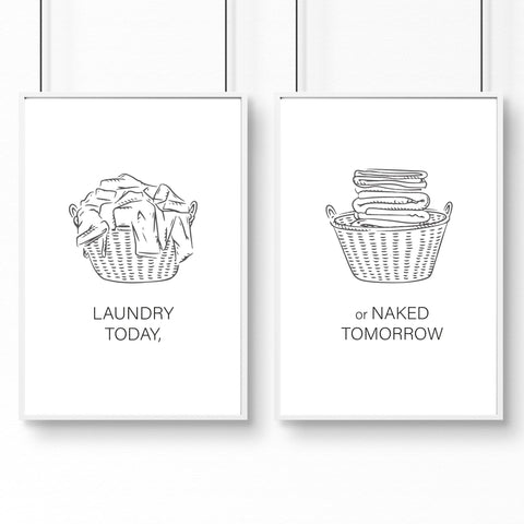 Wall Art Laundry Room | Set of 2 wall art prints