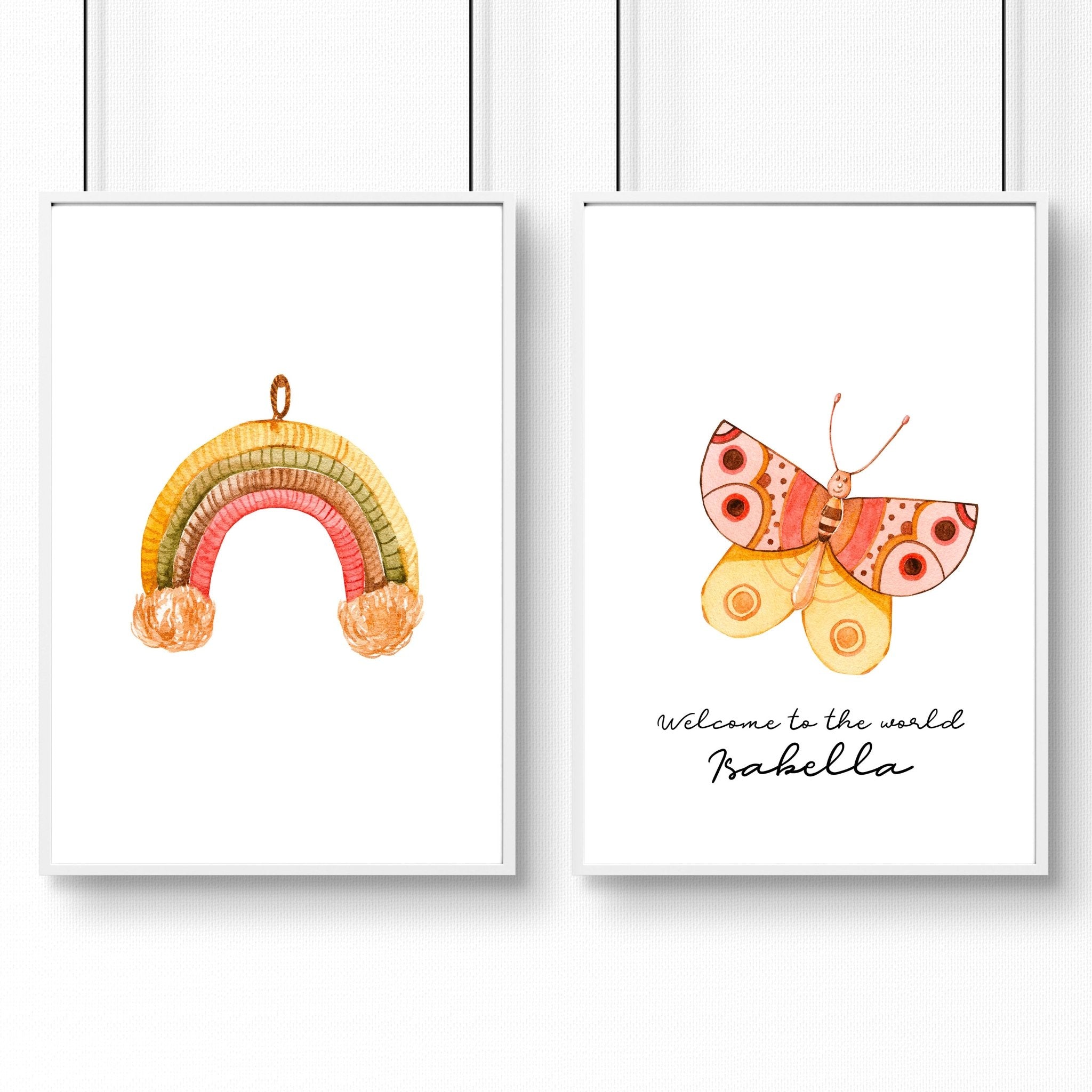 Nursery art wall decor | set of 2 framed wall art