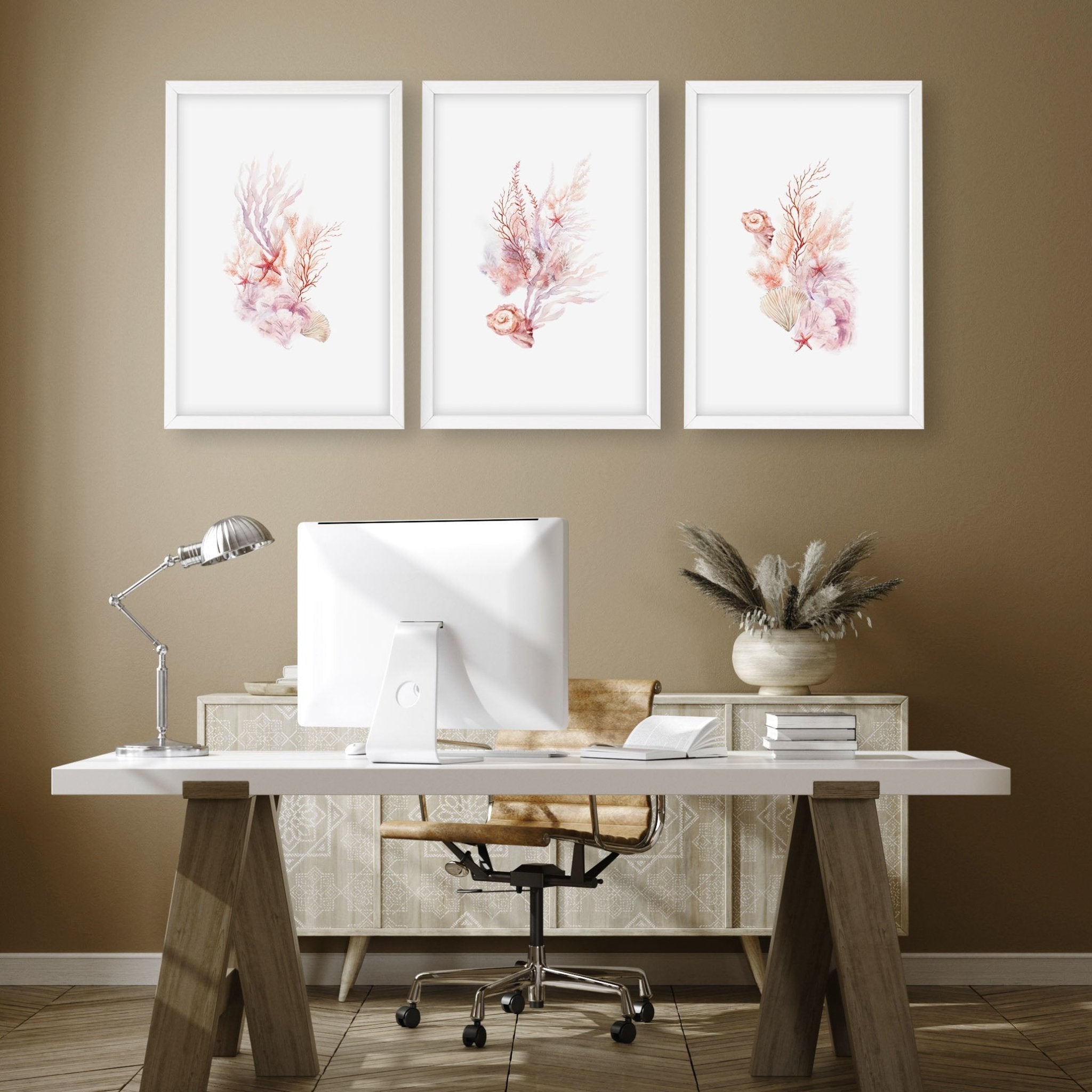 Wall Art Sea | Set of 3 Seashells Wall art Prints