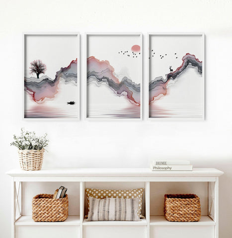 Zen room design | set of 3 wall art prints