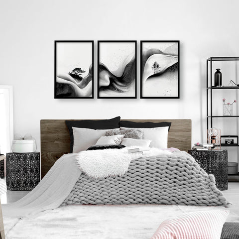 Wall Canvas Art | Set of 3 Asian Inspired Wall art Prints