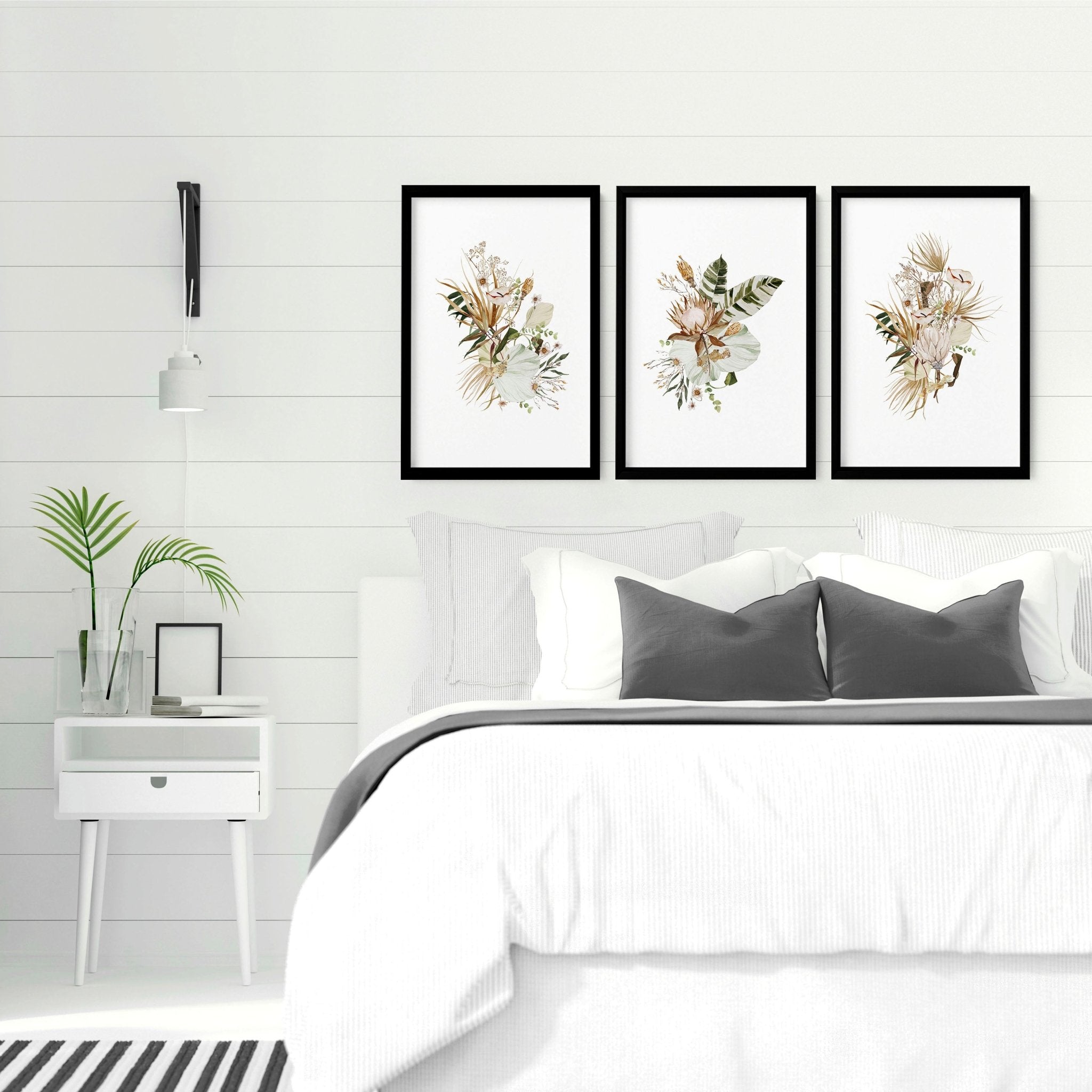 3 pictures above bed | set of 3 framed wall art