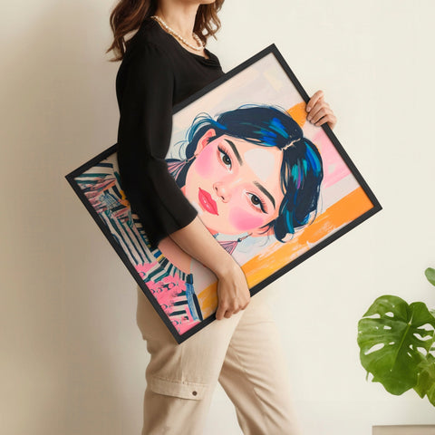 Wall Paintings For Bedroom | Set of 3 Boho Women Wall art Prints