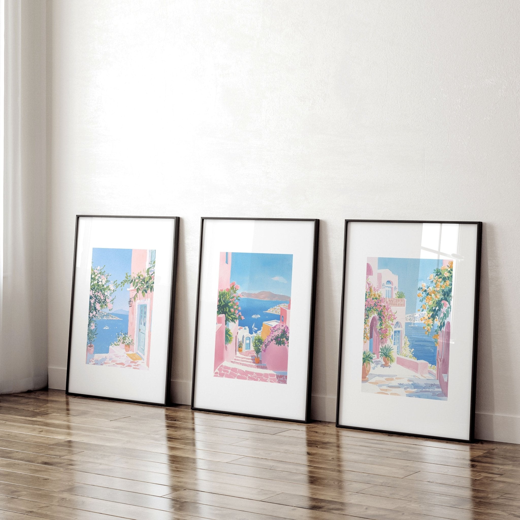 Wall Paintings In Living Room | Set of 3 Beach Decor Wall art Prints
