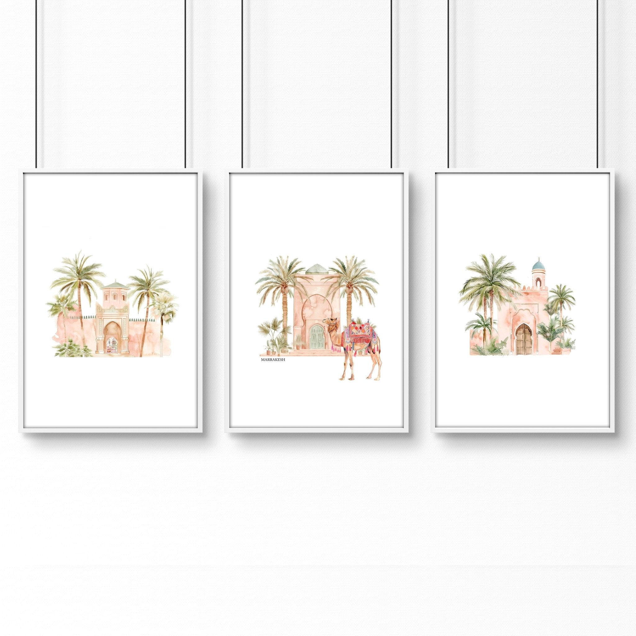 Wall Picture With Frame | Set of 3 Moroccan Wall art Prints