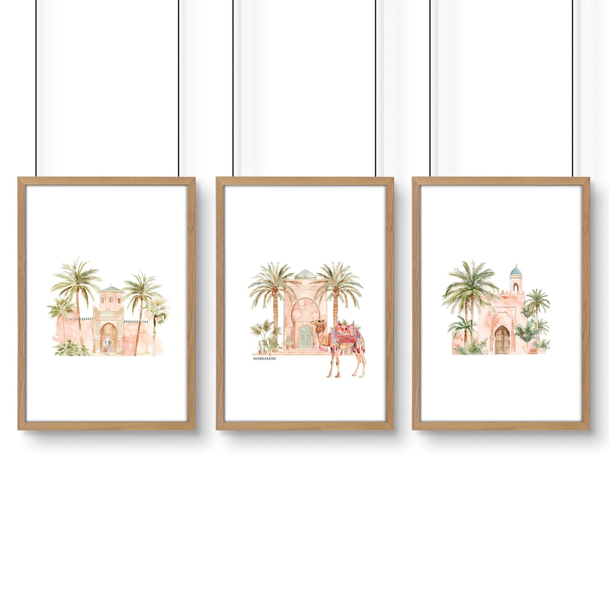 Wall Picture With Frame | Set of 3 Moroccan Wall art Prints