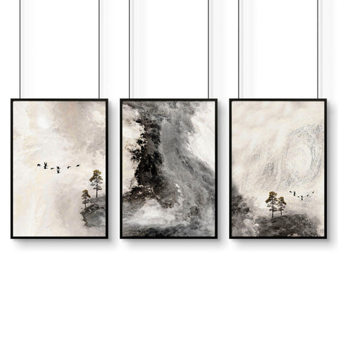 Wall picture set for office | set of 3 Scandinavian wall art prints