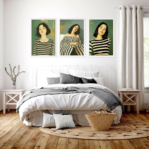 Women Wall Posters For Bedroom | Set of 3 Boho Wall art Prints