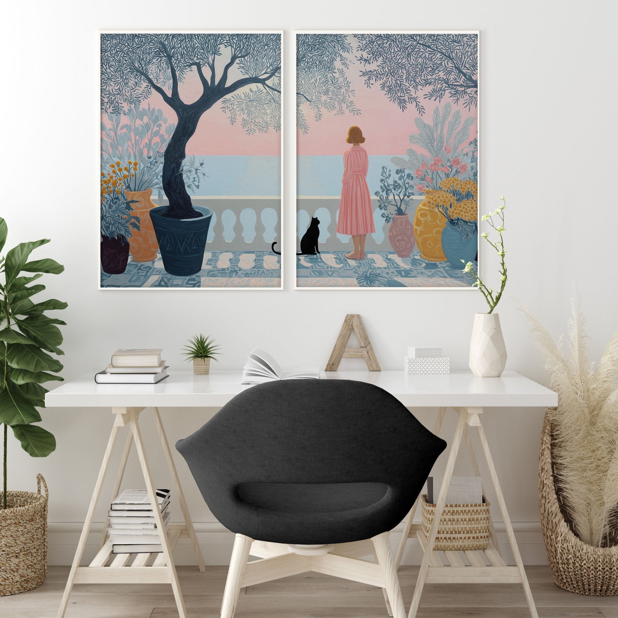 Wall Posters For Home Office | Set of 2 Italian Lifestyle Wall art Prints