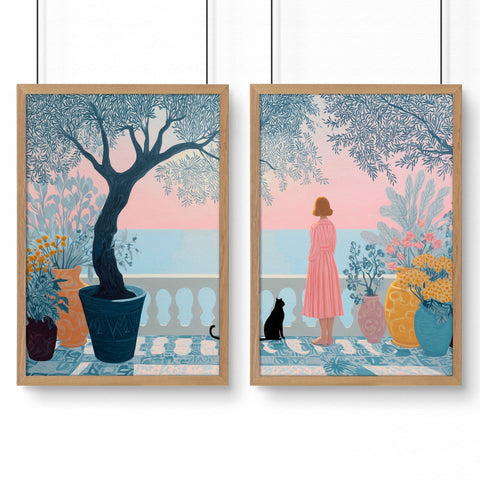 Wall Posters For Home Office | Set of 2 Italian Lifestyle Wall art Prints