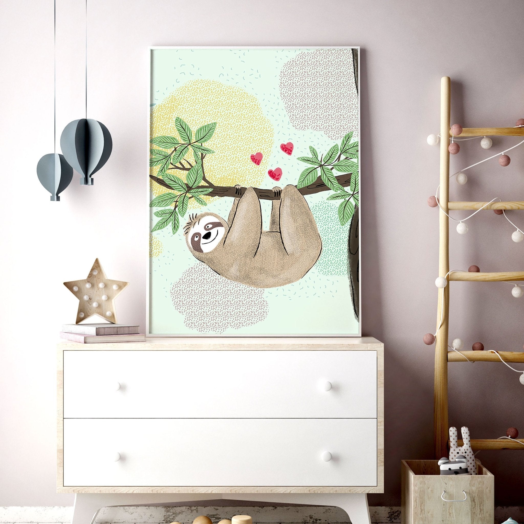 Wall prints for nursery | set of 2 Sloths wall art prints