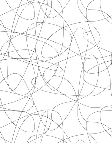 Abstract black line art on white background featured on wander product with minimalist design and clean lines